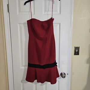 Liz Claiborne Strapless Red Dress Classic Cocktail Work Dress